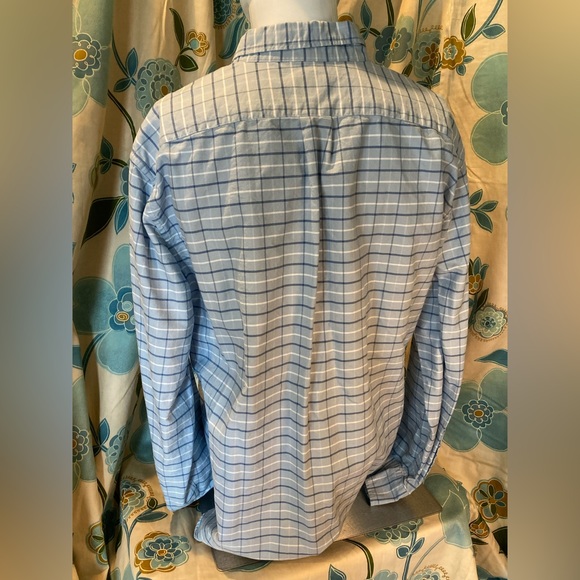 J Crew Flex Oxford Blue Check Slim Fit Shirt Size XXL Long Sleeve Flannel - Picture 5 of 8